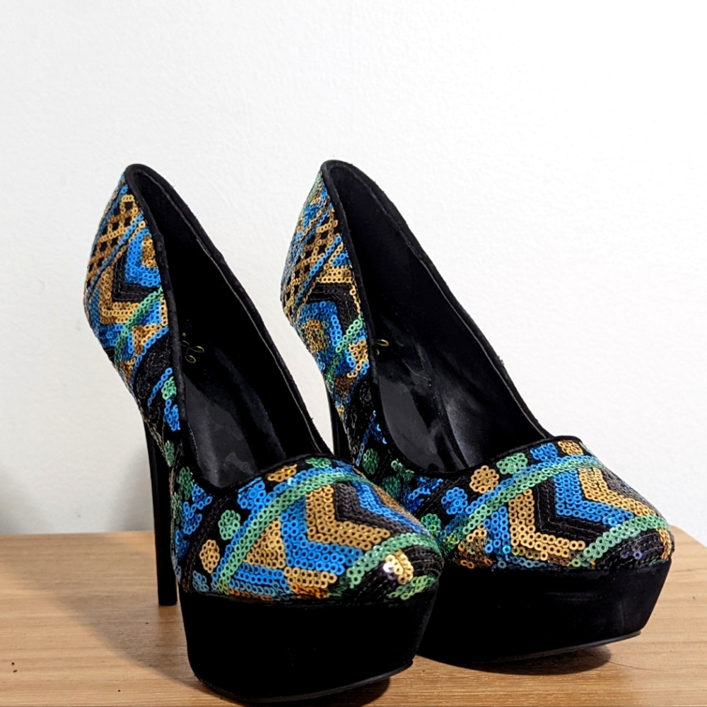 Sequin high heels